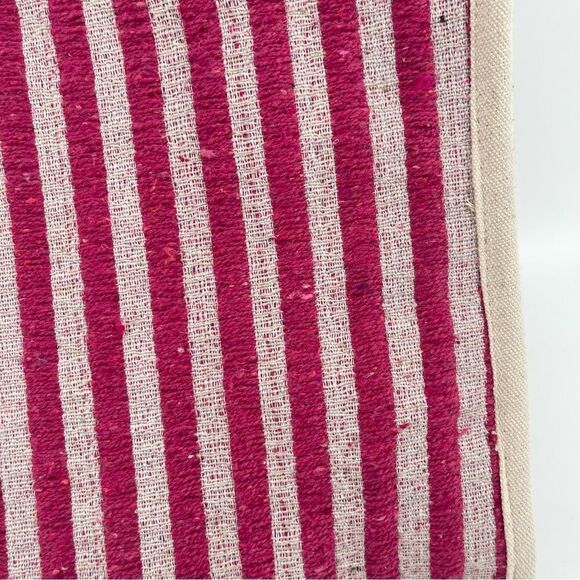 Christian Siriano Women’s Pink Creme Stripe Double Handle Large Terry Cloth Tote - Picture 3 of 10